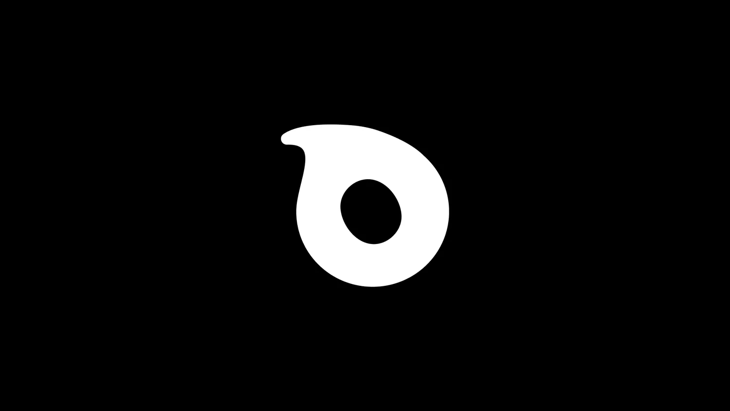 The Orka mark, a white orca fin forming an O, on black